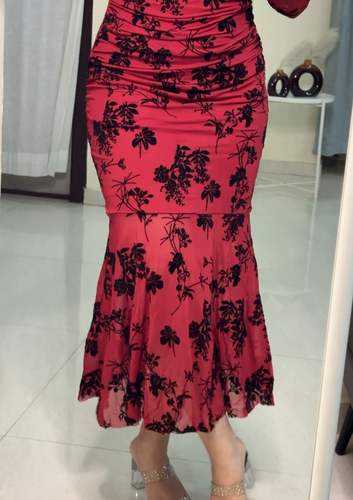 Haze Floral Embossed Mesh Bodycons image 1