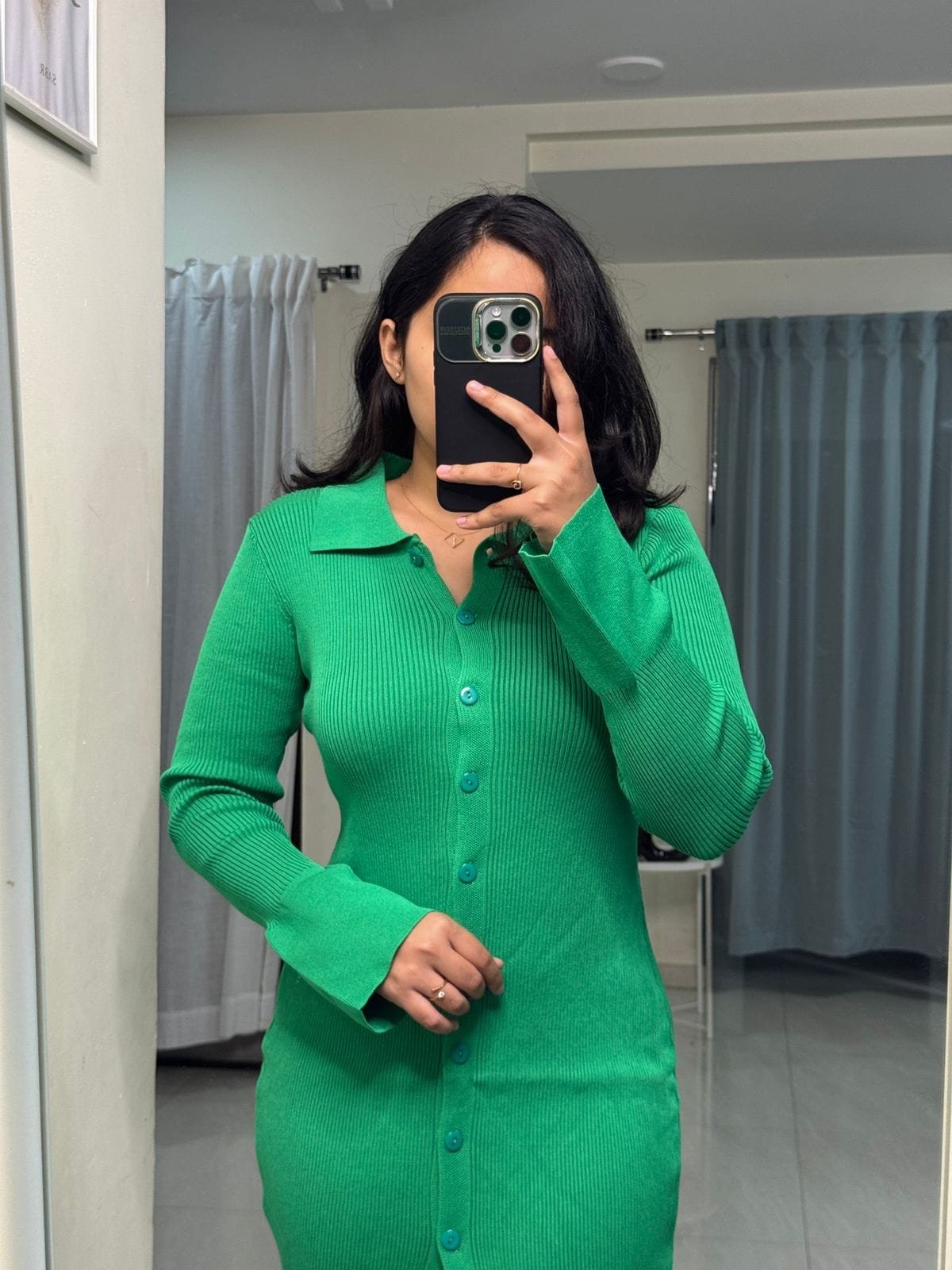 Knit Button Down Dress image 1