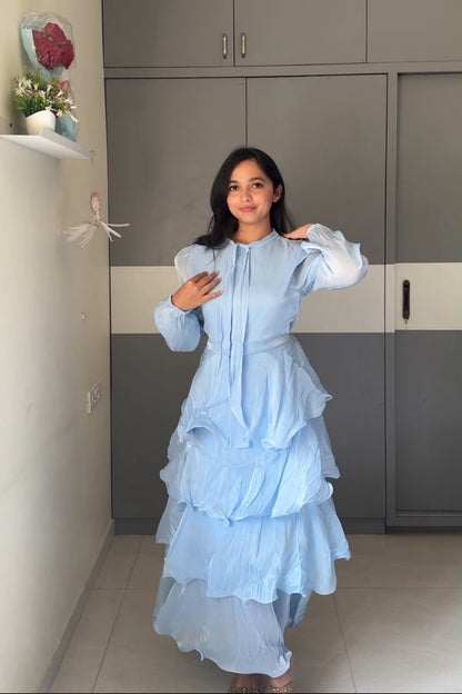Poi Organza Ruffle Dress