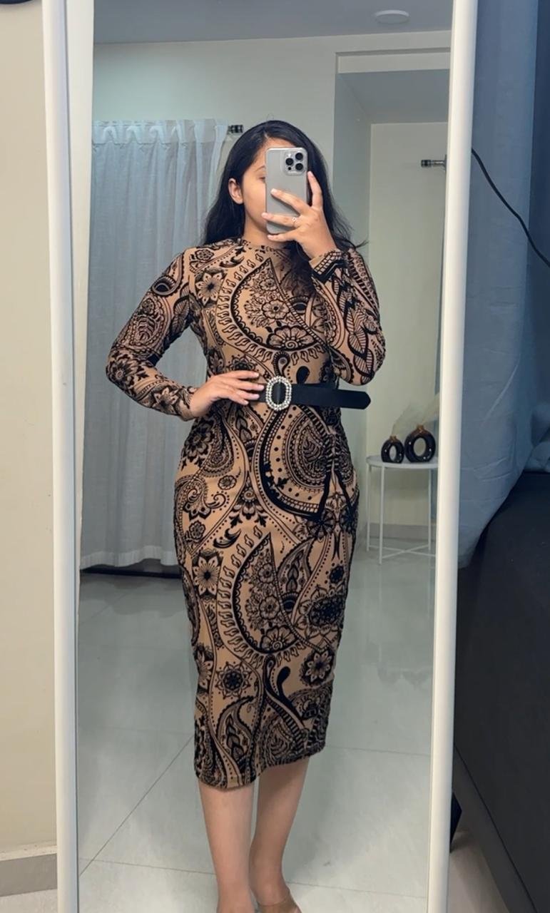 Chrissy Bodycon Dresses - Beige image