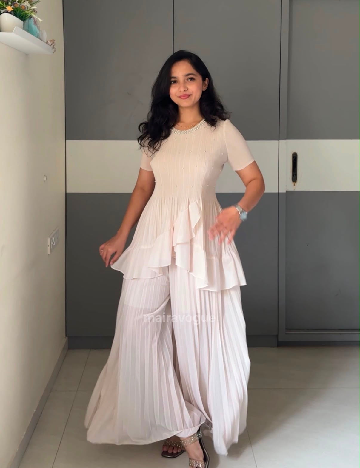 Neha Pleated Two Piece Set