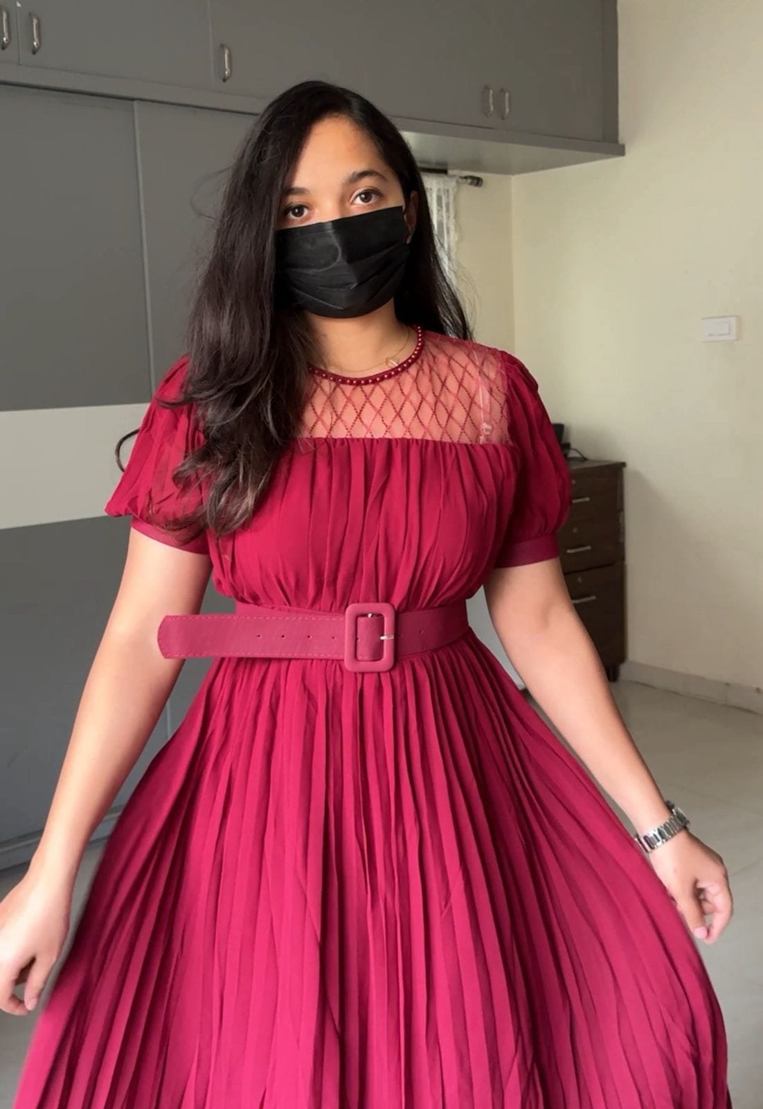 Rita Exclusive Pleated Georgette Dress image 3