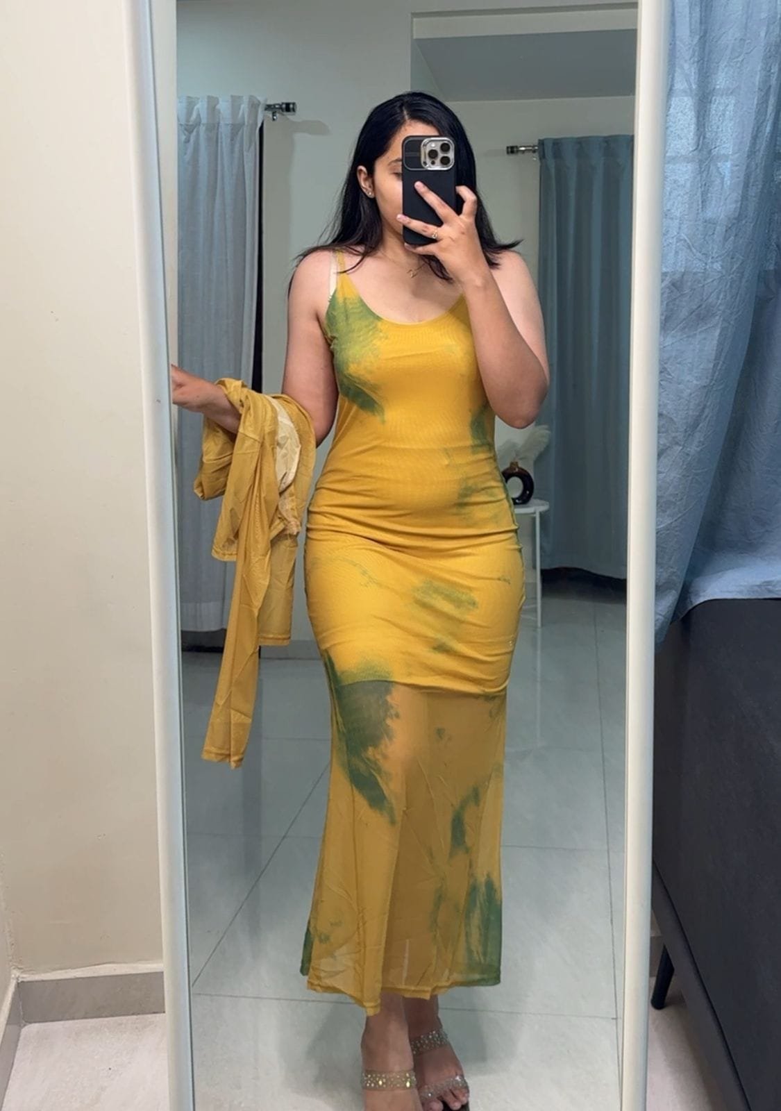 Perl Mesh Bodycons - Yellow image