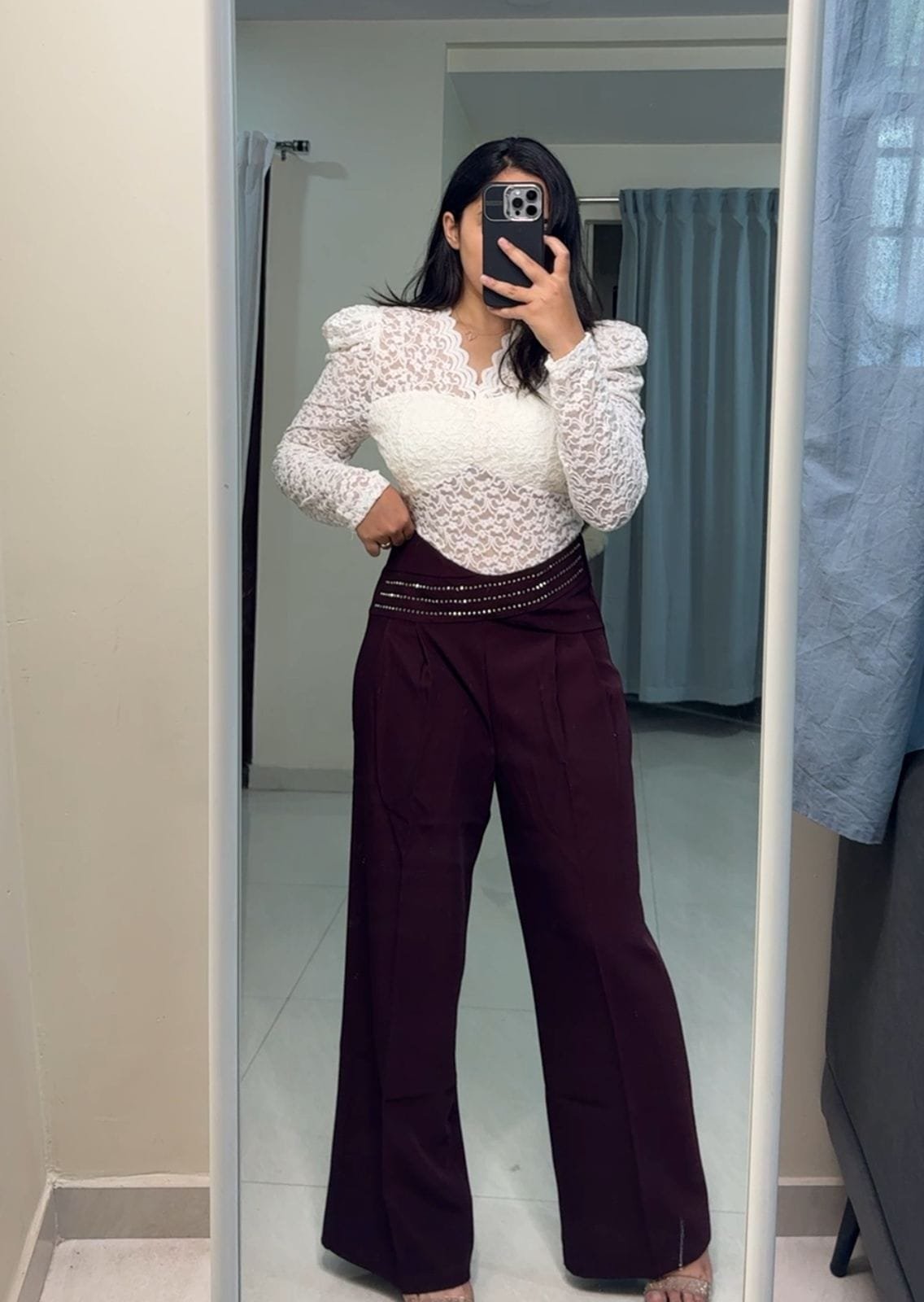 Judy Loose Fit Pants - Wine image
