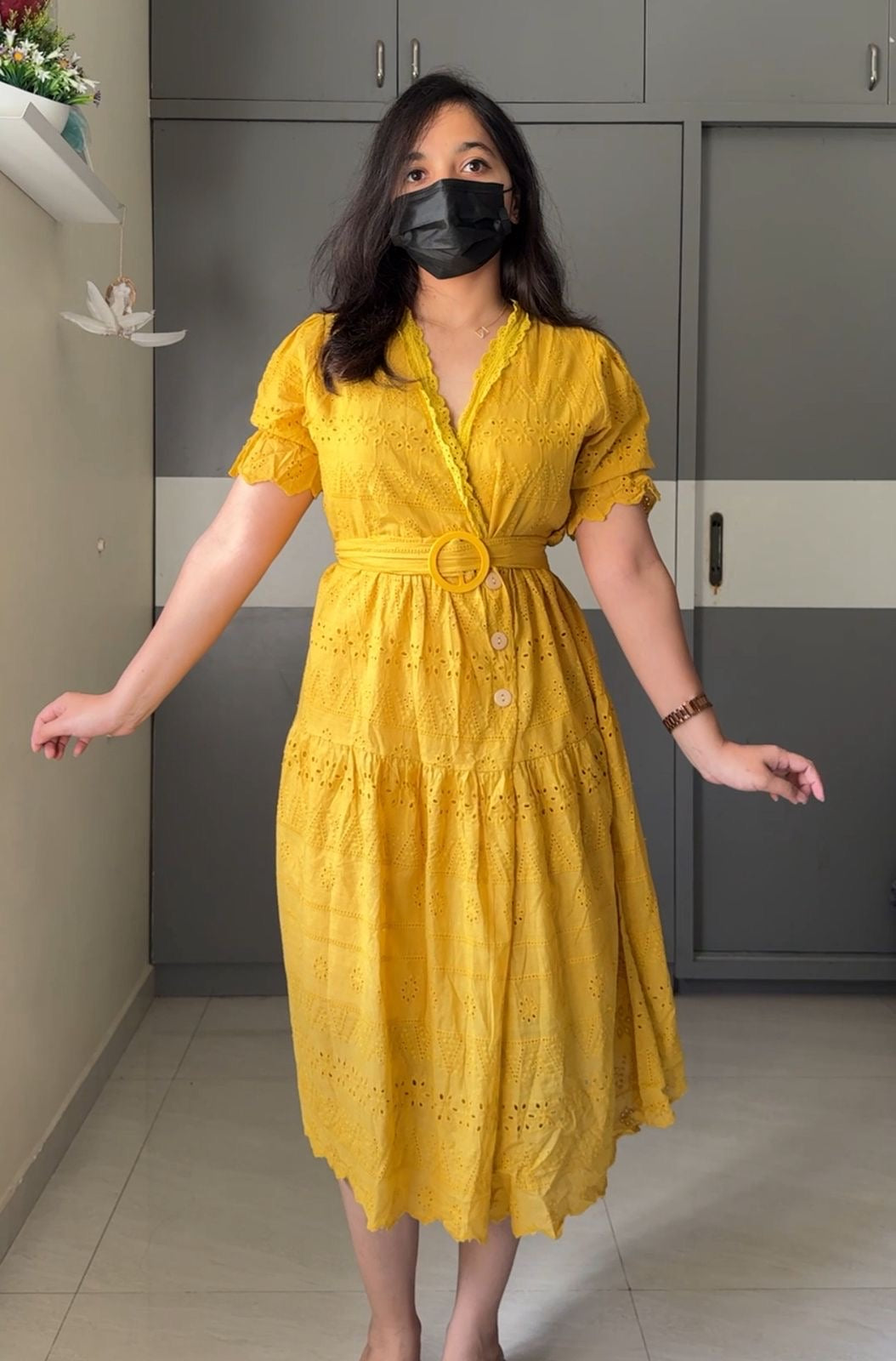 Asaiah Cotton Cutwork Dress