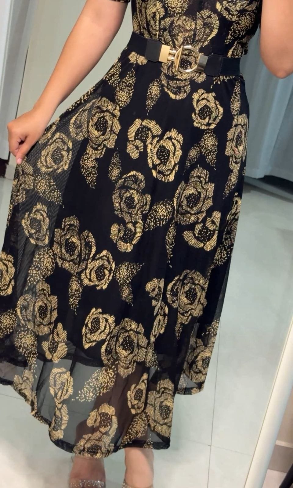 Effie Floral Printed Mesh Dress image 4