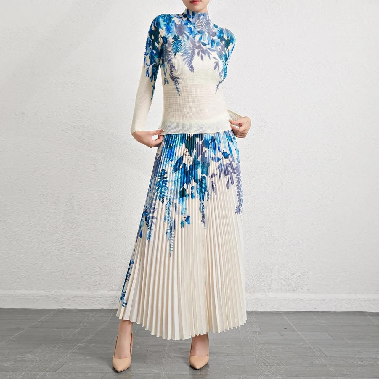 Robin Exclusive Pleated Co-Ords(2) - Blue image