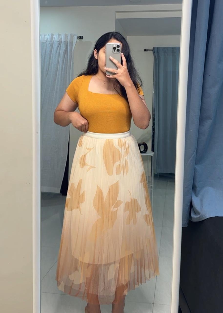 Savana printed mesh skirts - Orange image