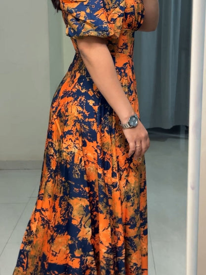 Sady Satin Printed Long Dress image 3