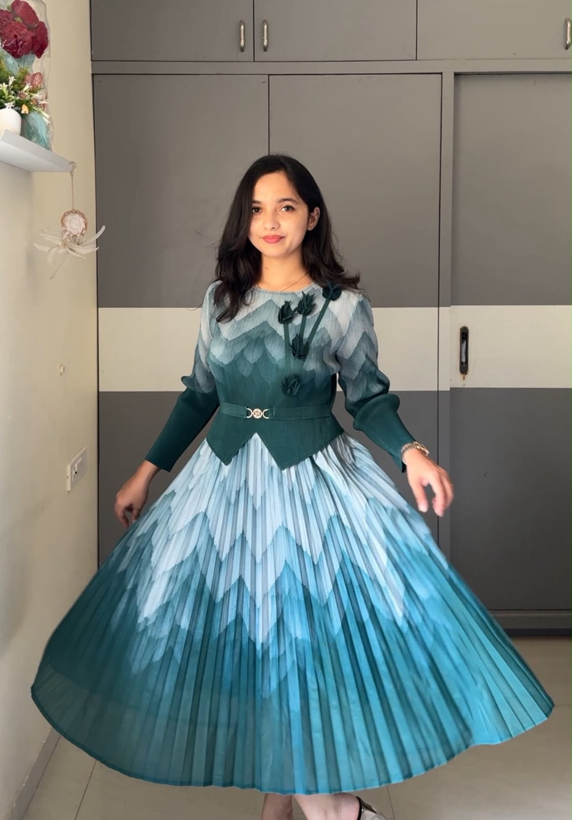 Ramel Floral Pleated Dress