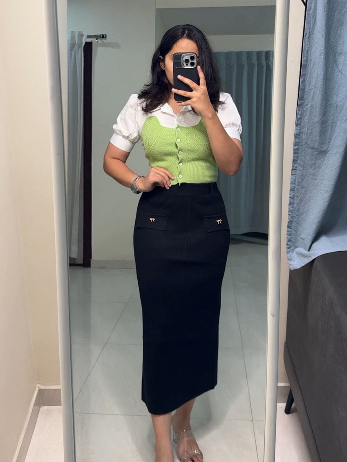Cecil Premium Knit Midi Skirts - Black image