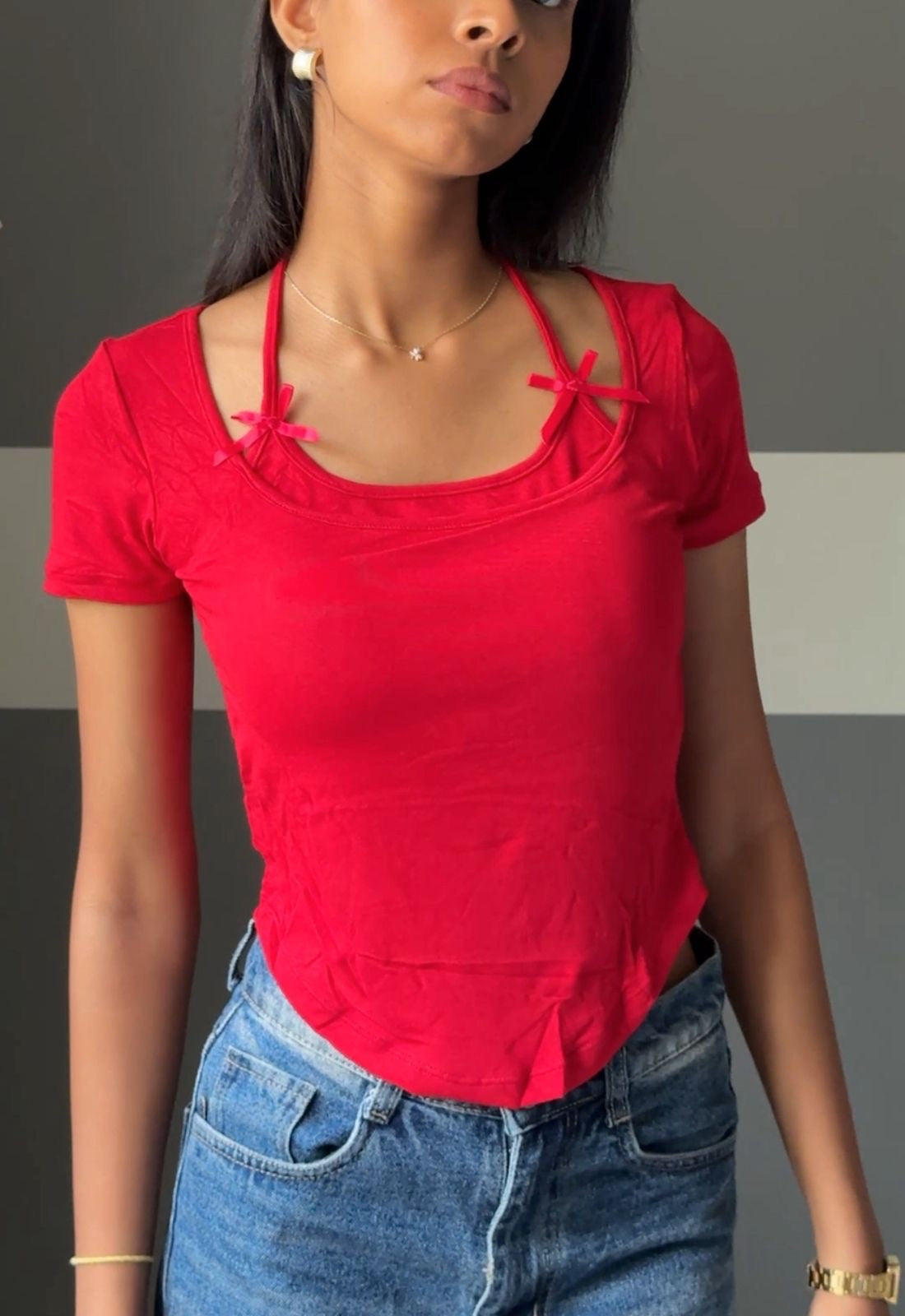 Riby Bow Strapped Top