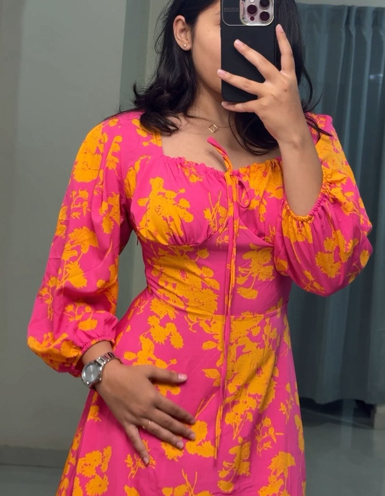Lark Floral Printed Slit Dress image 1