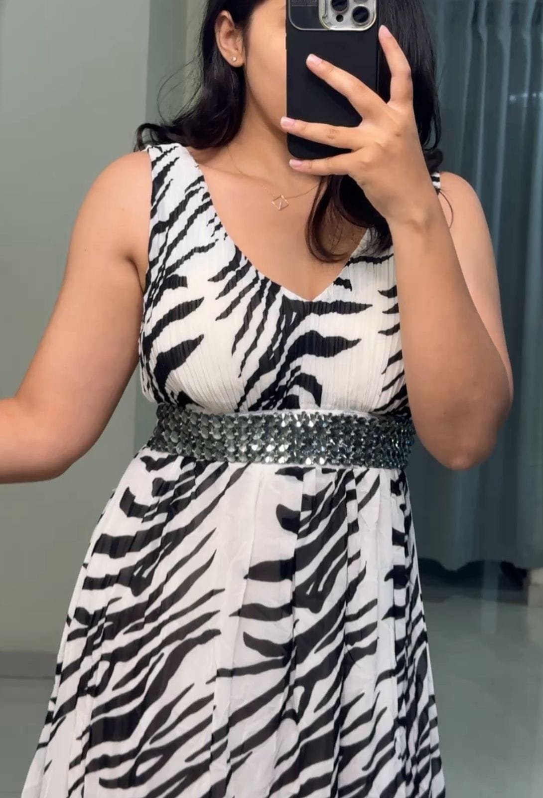 Rue Striped Petal Printed Dress image 1