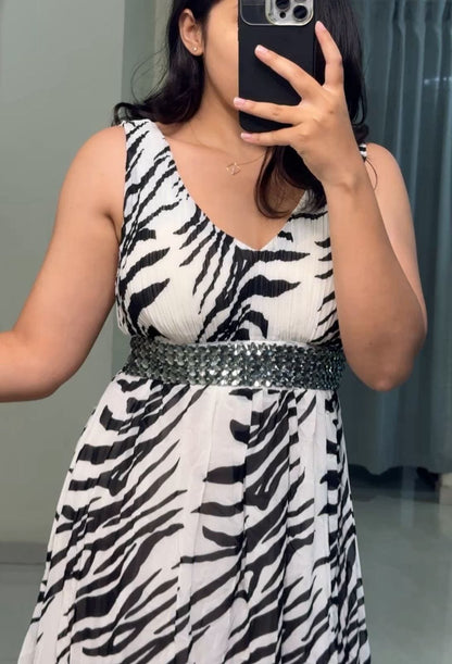 Rue Striped Petal Printed Dress image 1