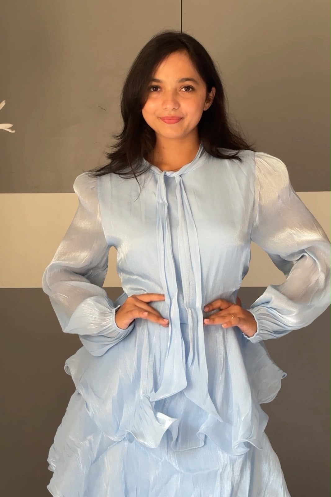Poi Organza Ruffle Dress