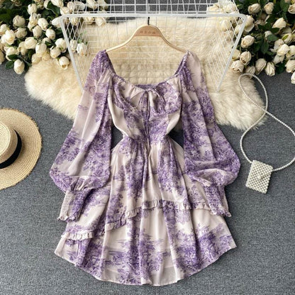 Vintage Floral Dress - Lilac image