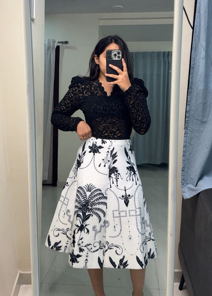 Diti Floral Printed Scuba Skirts image 0