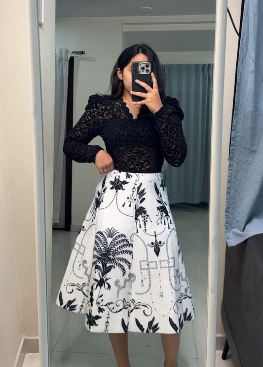 Diti Floral Printed Scuba Skirts image 0