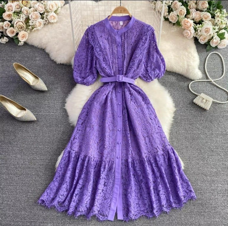 Kelly Exclusive Lace Dress - Lilac image