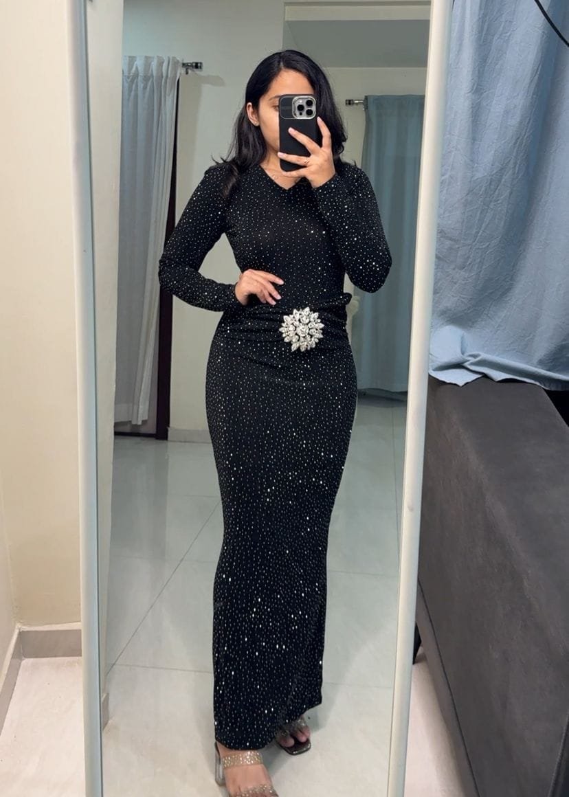 Seren Shimmer Bodycon - Black image