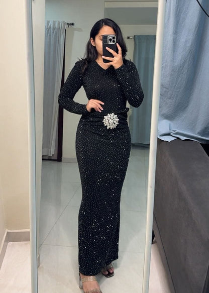 Seren Shimmer Bodycon - Black image