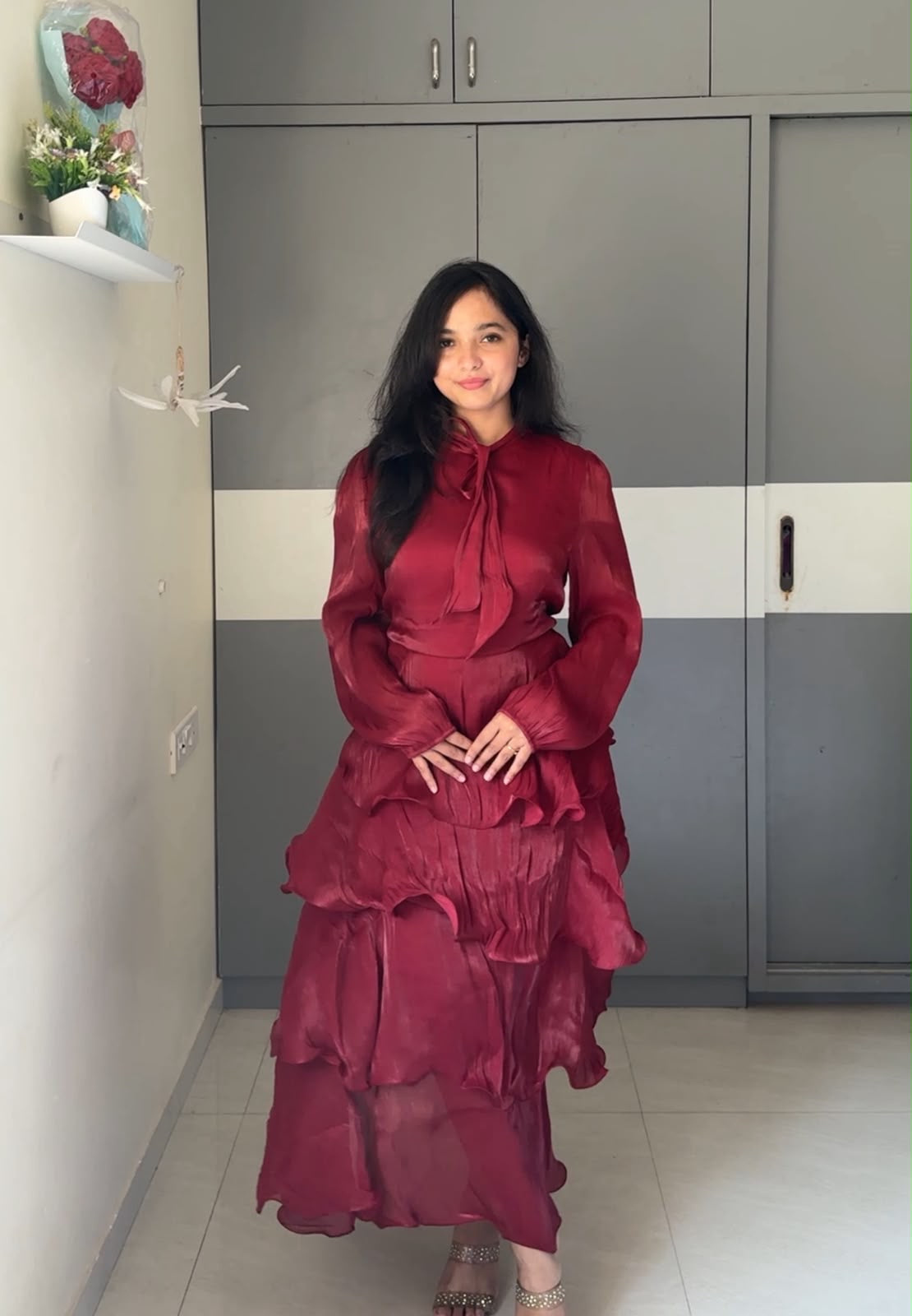 Poi Organza Ruffle Dress