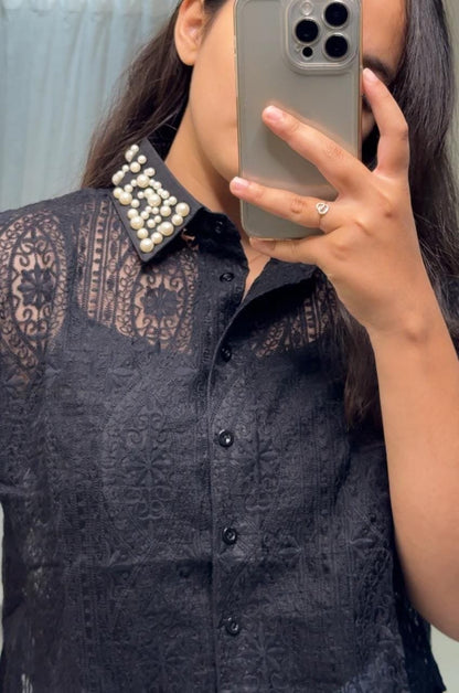 Jovi Lace Embellished Tops image 1