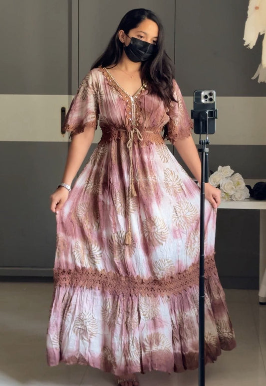 Bohemian Cotton Maxi Dress image 0