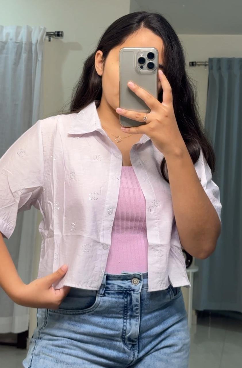 Kylie Cropped Shirt Set image 1