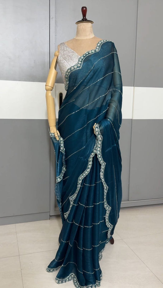Premium Jimmy Choo Stonework Sarees image 0