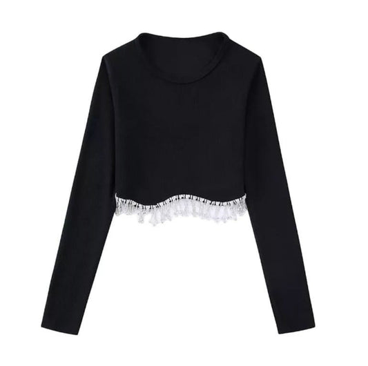 Rhinestone Knitted Blouse image 0