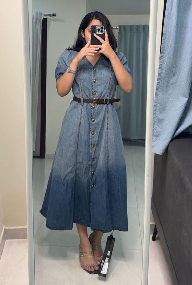Lisa Denim Midi Dress image 1