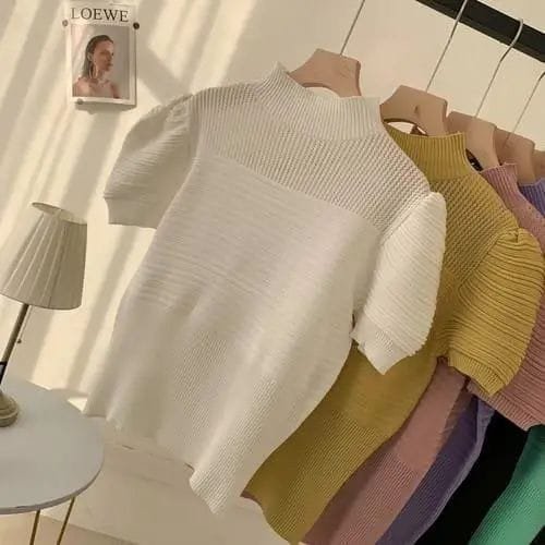 Enya Knitted Tops - White image