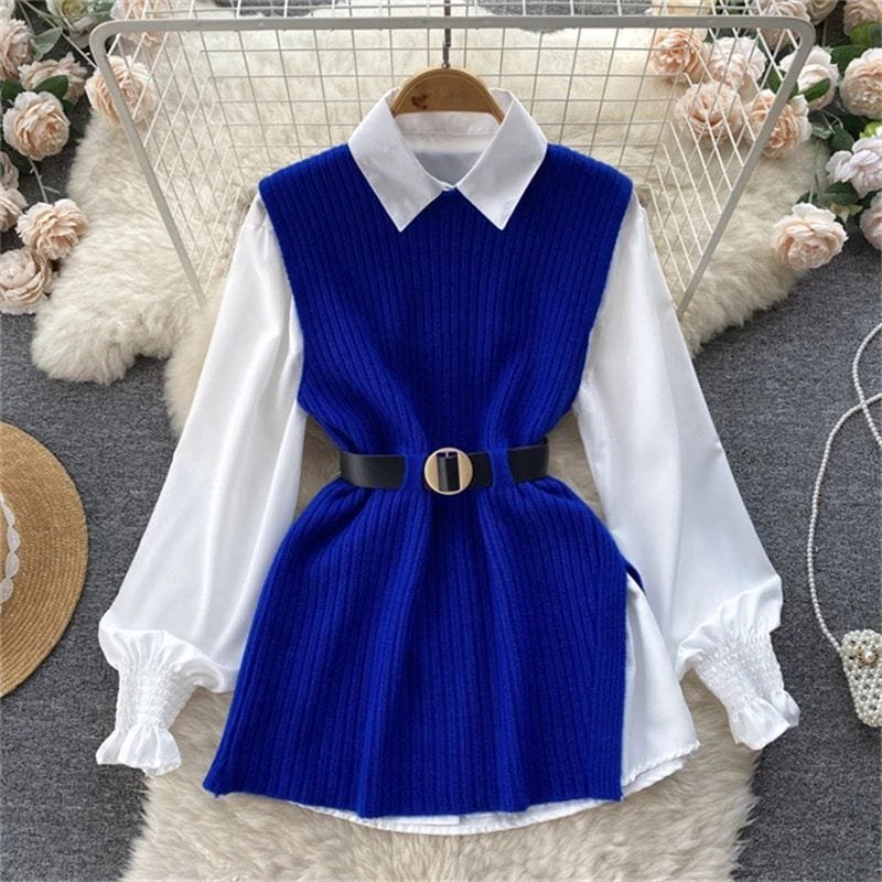 Amber Knitted Co-Ords - Blue image