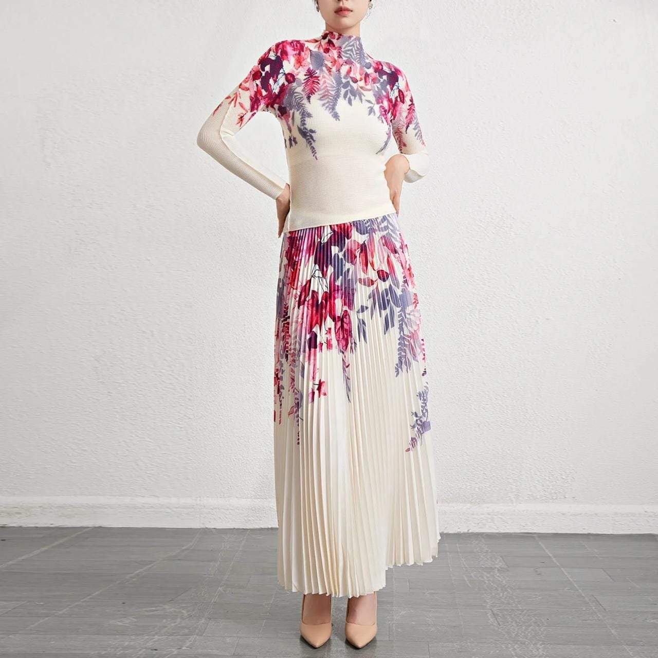 Robin Exclusive Pleated Co-Ords(2) - Dark Pink image