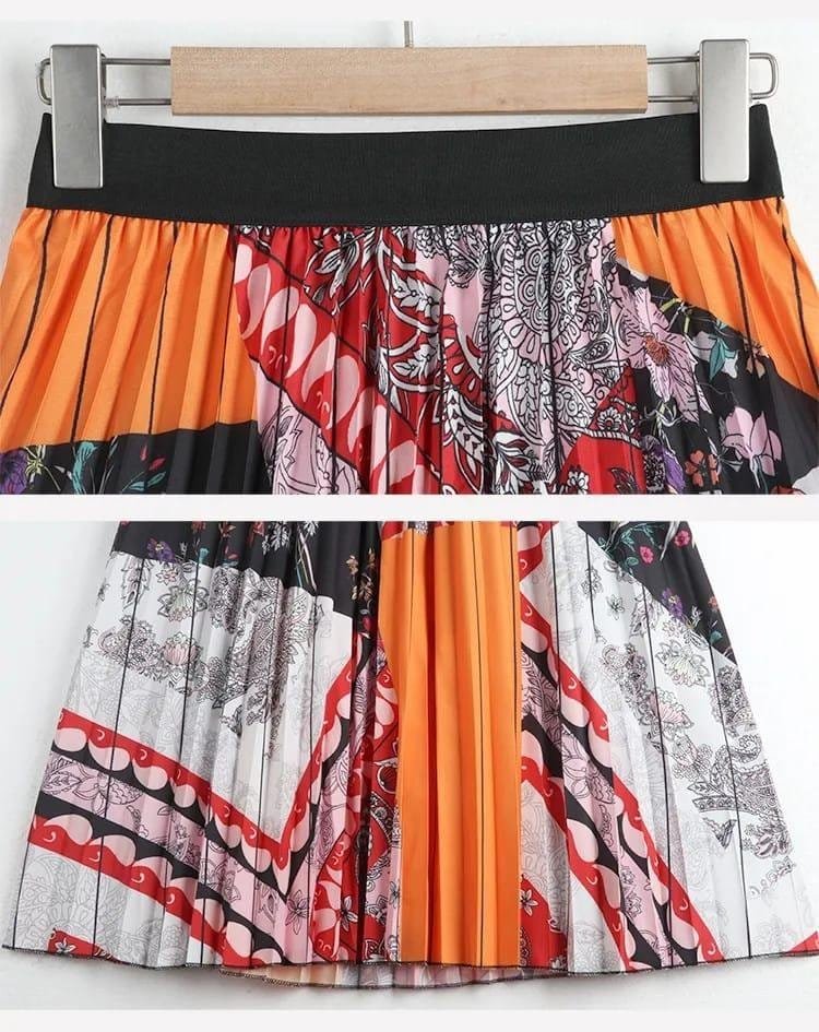 Orange Printed Skirt image 1