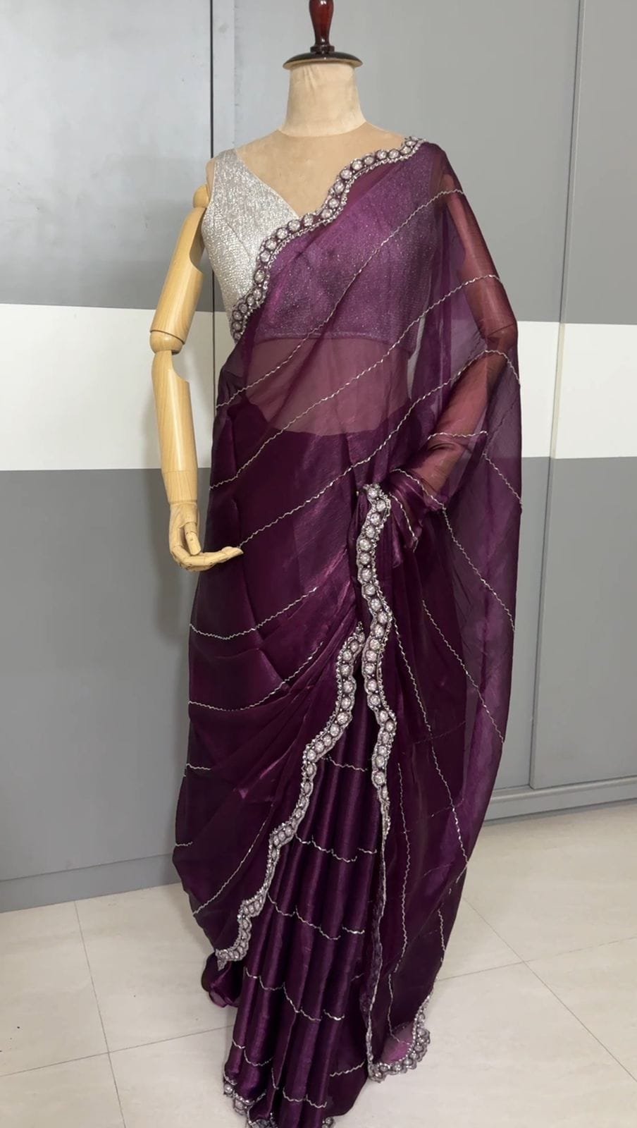 Premium Jimmy Choo Stonework Sarees image 3