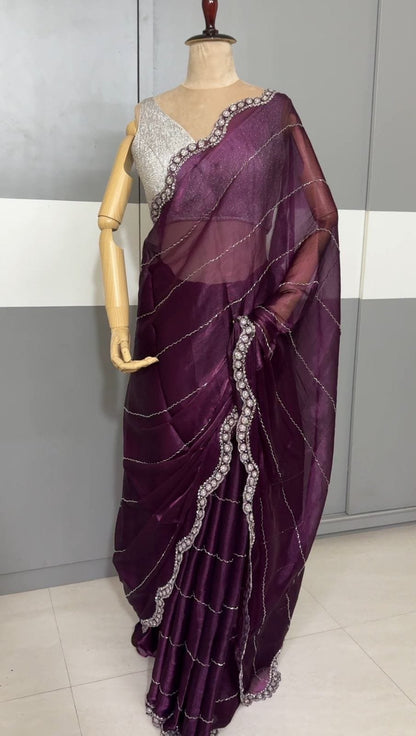 Premium Jimmy Choo Stonework Sarees image 3