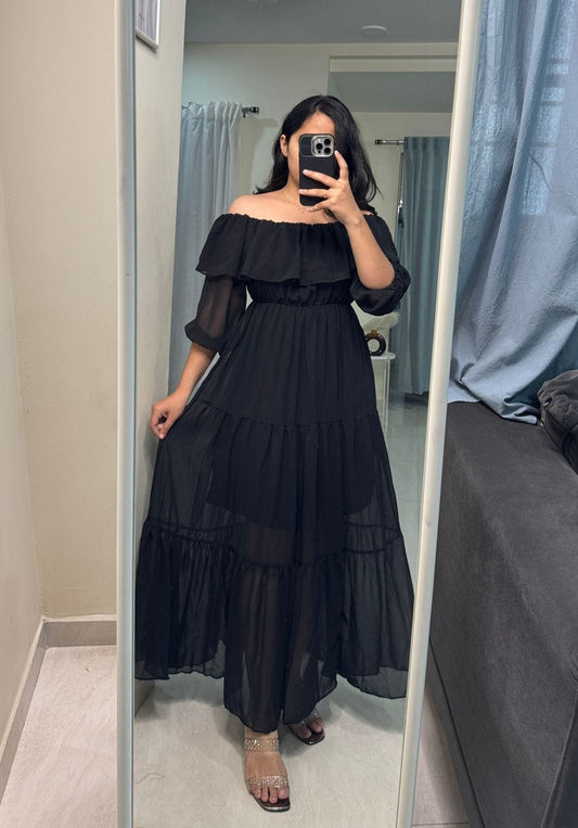 Georgette Off-Shoulder Dress image 0