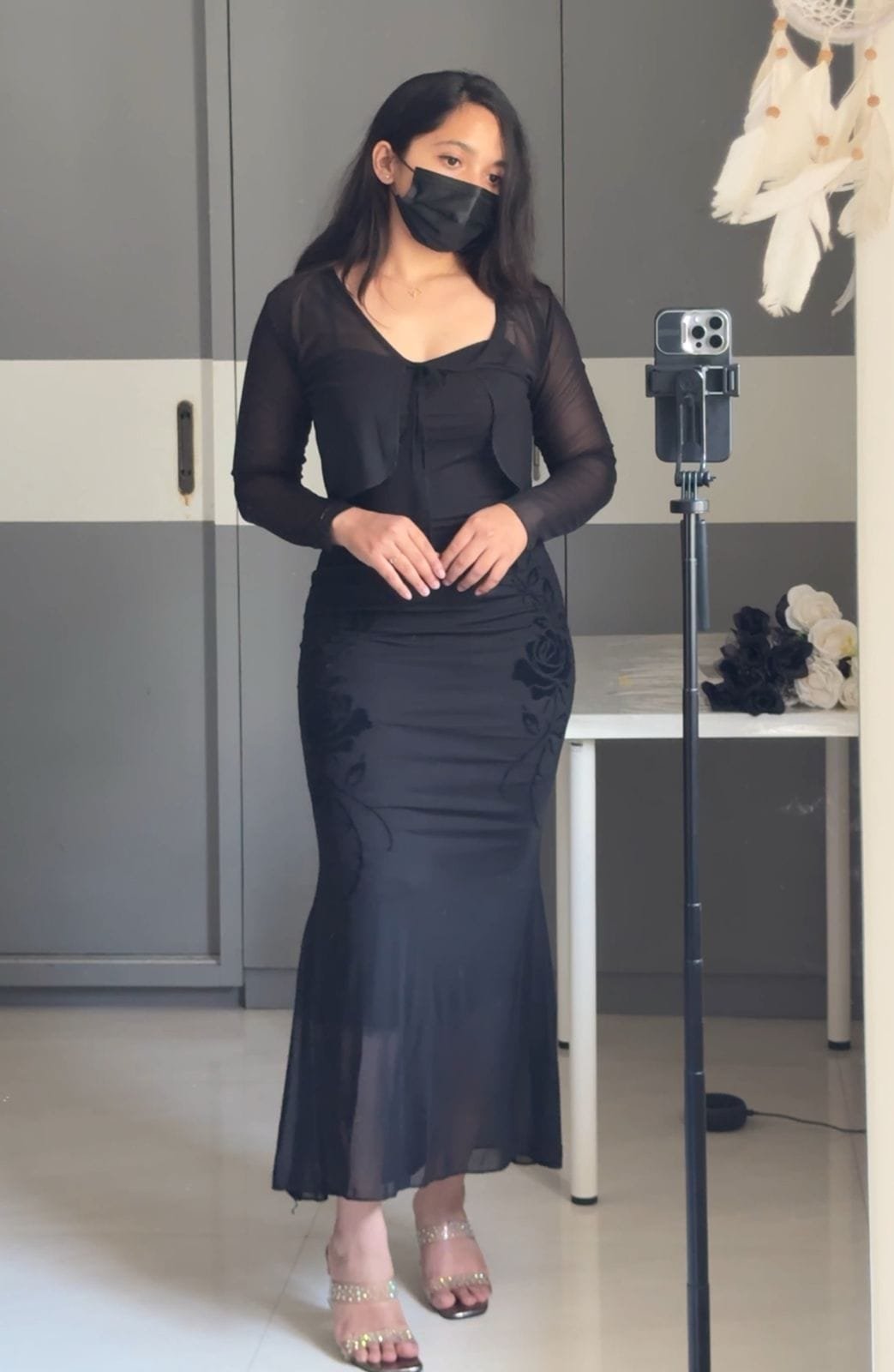 Britney Mesh Bodycons - Black image