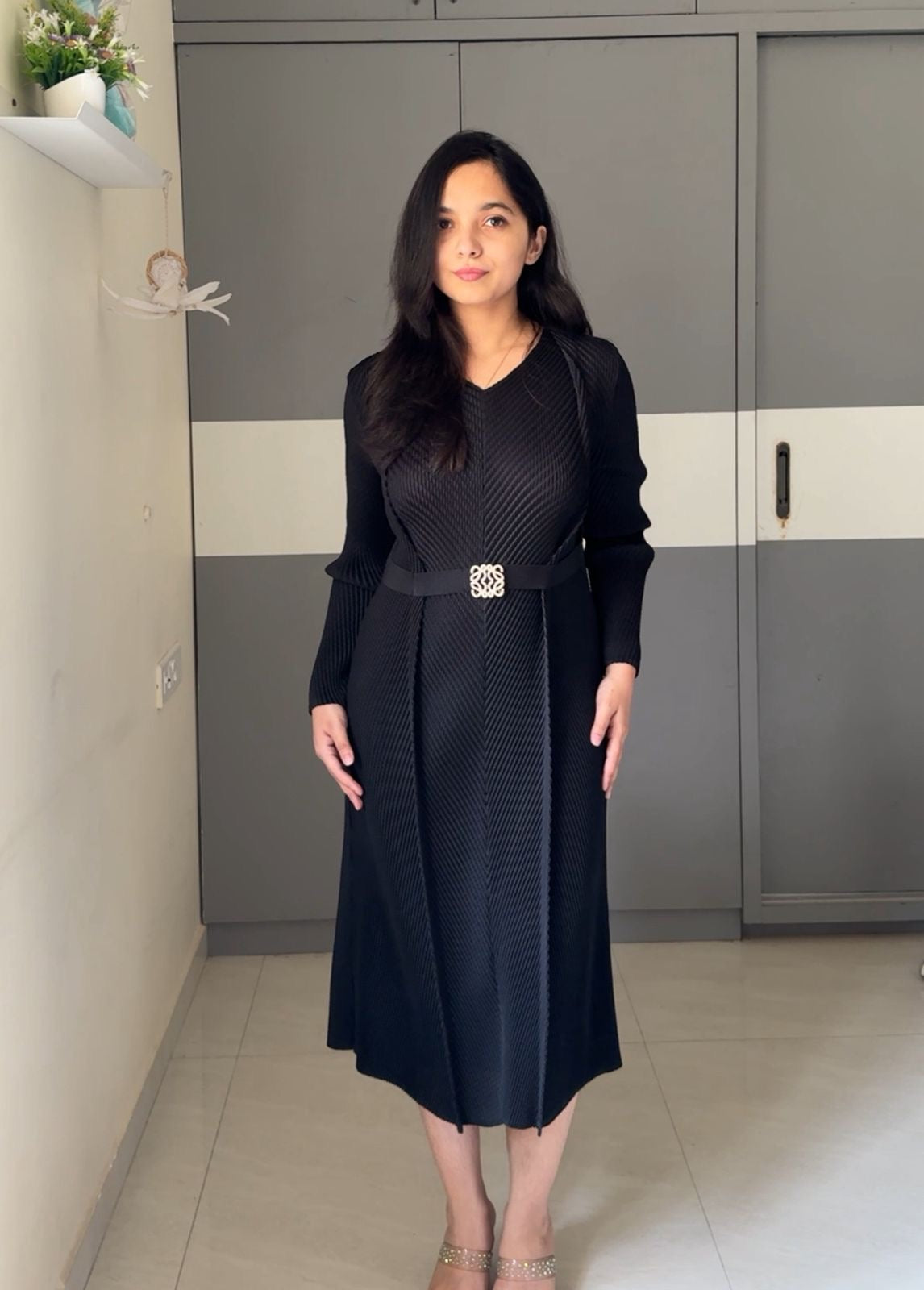 Chev Converge Pleated Dress