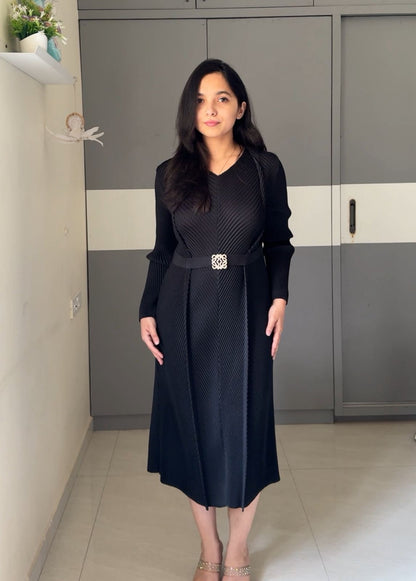 Chev Converge Pleated Dress