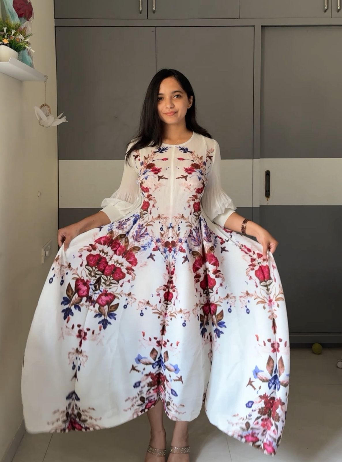 Anaya Printed Pleated Dress