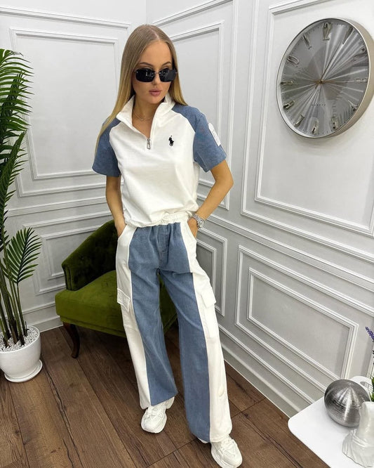 Viola Denim Patchwork Co-Ords image 0