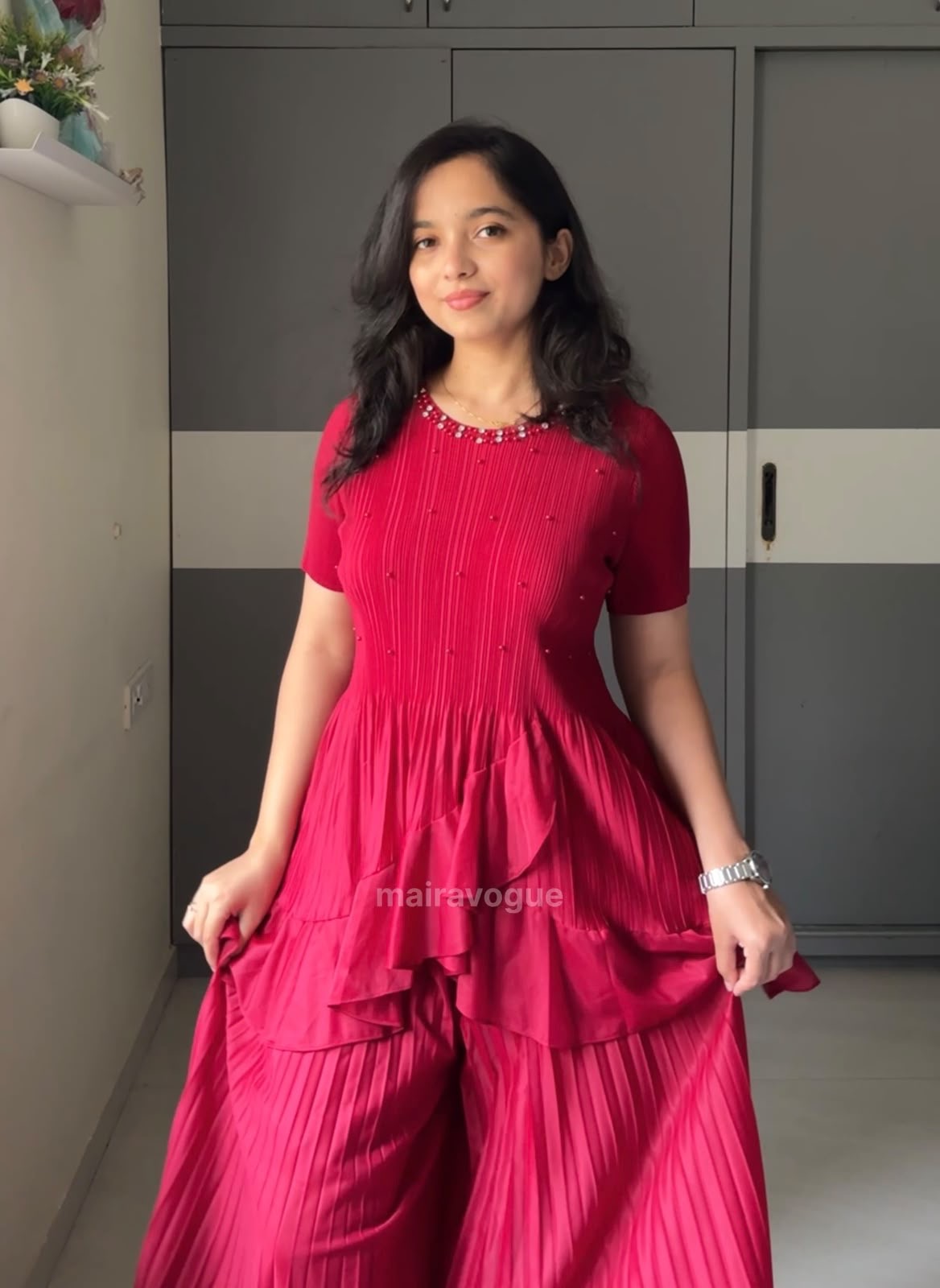 Neha Pleated Two Piece Set