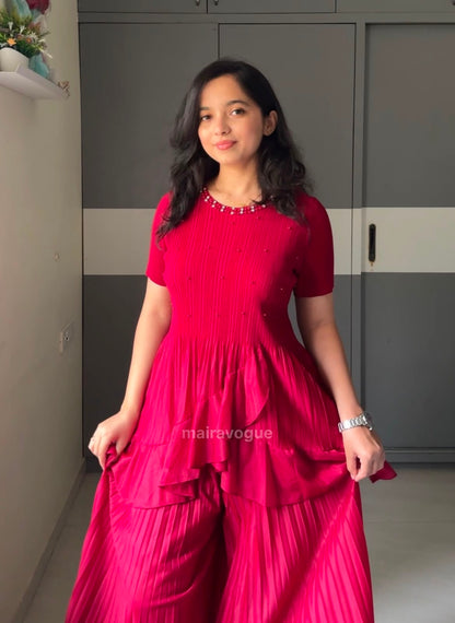 Neha Pleated Two Piece Set