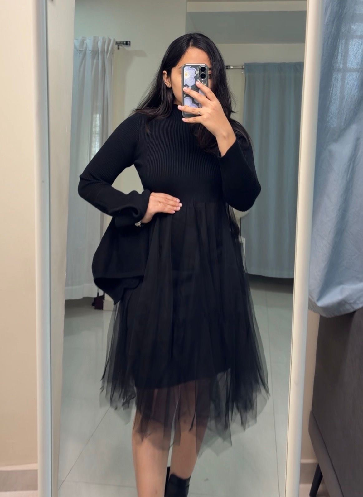 Tulle Dress With Vest And Detachable Flower