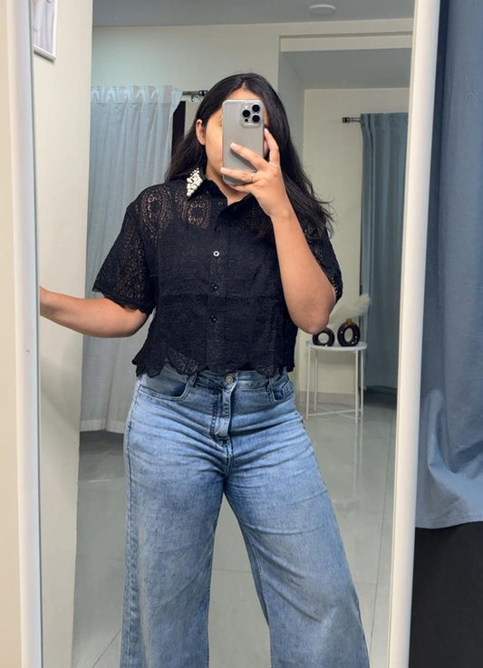 Jovi Lace Embellished Tops image 0