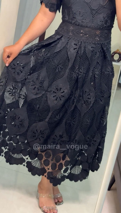 Celine Floral Lace Midi Dress image 3